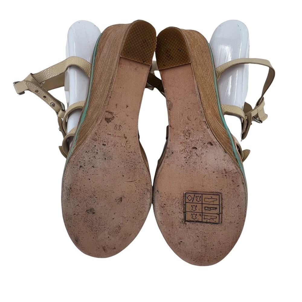 rag & bone Tan Exclusive Wood Wedge Strappy Platform Sandals Size 9 Women’s - Picture 9 of 10